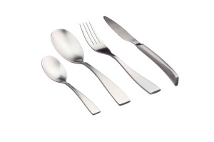 Set 24 Tacamuri inox SVEN, 6 persoane, 6 x Cutite, 6 x Linguri, 6 x Furculite, 6 x Lingurite, Otel inoxidabil, design ultra-modern, Argintiu mat - Img 1