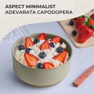 Set 4 Boluri Supa, colectia Sierra, ceramica, culoare nisip, 850 ml - Img 5