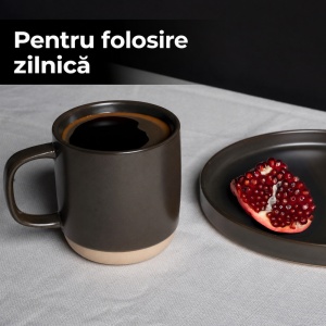 Set 4 Cani de cafea, colectia Sierra Basalt, ceramica, 500 ml, antracit - Img 6
