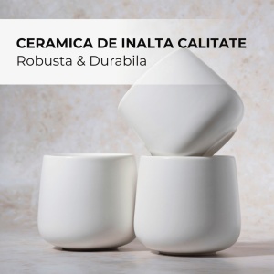 Set 4 Cani pentru cafea, colectia Nami, ceramica, Alb, 250 ml - Img 7