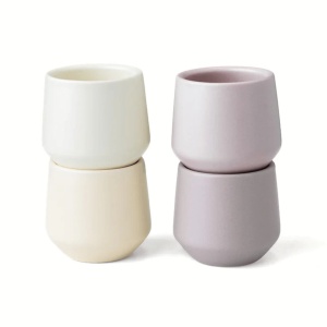 Set 4 Cesti cafea Espresso, colectia Luxe, ceramica, Cream Rose, 90 ml