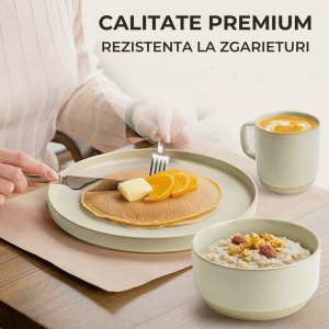 Set 4 Farfurii intinse, colectia Sierra, ceramica, nisip - Img 7