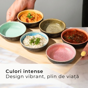 Set 6 Boluri aperitiv, colectia Las Palmitas, ceramica, multicolor, 90 ml - Img 7