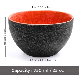 Set 6 Boluri ceramice, colectia Las Palmitas, multicolor, 14x8 cm, 750 ml - Img 2