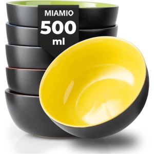 Set 6 Boluri ceramice, Le Papillon, Multicolor, Ø15cm, 500 ml