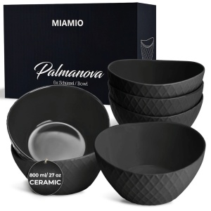 Set 6 Boluri ceramice, Palmanova, Negru, 16x8 cm, 800 ml - Img 7