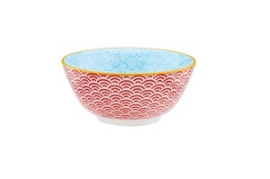 Set 6 Boluri Supa, Pattern Color, portelan, detalii manuale, Ø15cm, 600 ml - Img 3