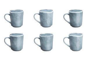 Set 6 Cani de cafea, Cloud Storm Grey, ceramica, gri, 400ml - Img 5