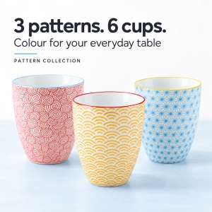 Set 6 Cani de cafea, Pattern Color, portelan, detalii manuale, 300 ml - Img 4