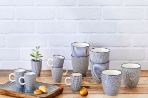 Set 6 Cesti de espresso, PATTERN Blue, portelan, 90 ml, albastru model - Img 6