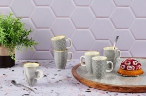 Set 6 Cesti de espresso, PATTERN Eclipse, portelan, 90 ml, multicolor - Img 2