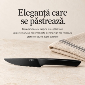 Set 6 Cutite de friptura Jensen, lame zimtate inox 13 cm, negru satinat - Img 6
