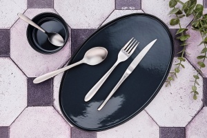 Set 6 lingurițe cafea KAJA, oțel inoxidabil, forme rotunjite, argintiu mat - Img 4