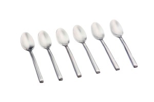 Set 6 lingurițe cafea OLAF, oțel inoxidabil, design rafinat, argintiu mat - Img 1