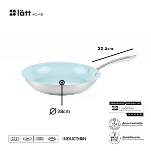 Tigaie inox cu strat ceramic antiaderent Ø28cm, Lätt Home Vita, bază Full Induction - Img 2