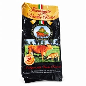 Branza italiana Formaggio Vacche Rosse, Antica Corte, maturata peste 24 luni