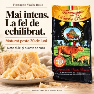 Branza italiana Formaggio Vacche Rosse, Antica Corte, maturata peste 30 luni - Img 3