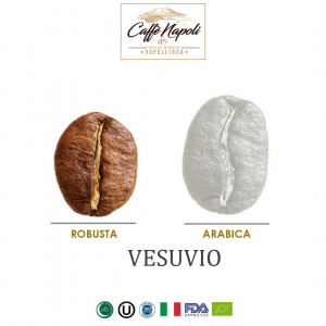 Capsule cafea artizanala, Caffé Napoli, Espresso VESUVIO, compatibile cu sistemul NESPRESSO, 10 capsule aluminiu, 10 bauturi