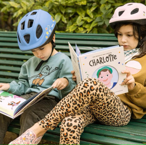 Casca de protectie pentru copii cu stickere personalizate, Mon Zoli Rolling, marime S, cu sistem de reglare, 52-56 cm, 5 ani+, albastra