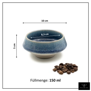 Cesti barista pentru cappuccino, Barista Dark Blue, ceramica stoneware, set 2 x 150 ml - Img 2