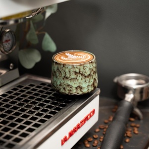 Cesti barista pentru cappuccino, Tibet Green, ceramica stoneware, set 4 x 180 ml - Img 3