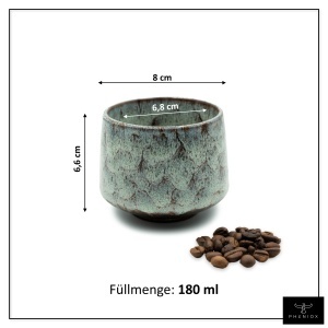 Cesti barista pentru cappuccino, Tibet Misty, ceramica stoneware, set 4 x 180 ml - Img 2