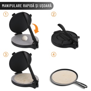 Kit Presa tortilla, Tortillada, fonta pre-asezonata, include hartie de copt x 100 buc - Img 4