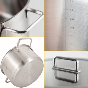 Oala inox cu capac strecurator, Vita Collection, Full Induction 5x, interior gradat - Img 7