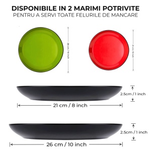 Serviciu de masa 6 persoane, set 18 piese, colectia Le Papillon, Farfurii adanci/intinse, ceramica, multicolor - Img 2