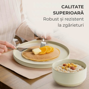 Serviciu de masa pentru 4 persoane, Set 16 piese Sierra Sand, Cani, Boluri, Farfurii intinse, ceramica, bej - Img 7