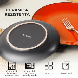 Serviciu de masa pentru 6 persoane, Set 18 piese Le Papillon, Boluri, Farfurii intinse, ceramica, multicolor - Img 3