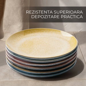 Serviciu de masa pentru 6 persoane, Set complet 24 piese Las Palmitas, Cani, Boluri, Farfurii intinse, ceramica, multicolor - Img 4