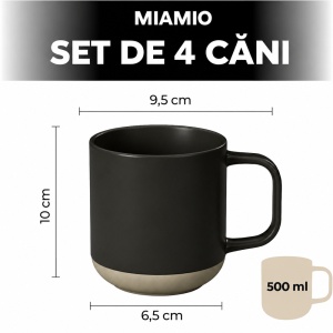 Set 4 Cani de cafea, colectia Sierra Basalt, ceramica, 500 ml, antracit - Img 2