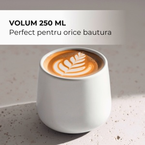 Set 4 Cani pentru cafea, colectia Nami, ceramica, Alb, 250 ml - Img 4