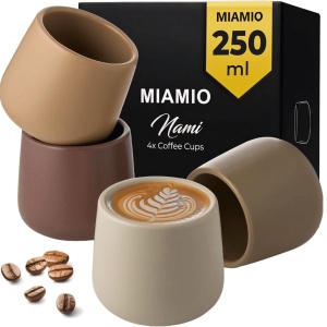 Set 4 Cani pentru cafea, colectia Nami, ceramica, Beige Canyon multicolor, 250 ml