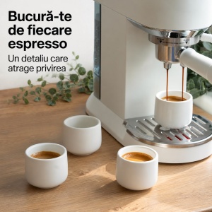 Set 4 Cesti cafea Espresso 80 ml, Nami MIAMIO, ceramica, fara toarta, alb - Img 3