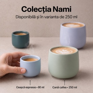 Set 4 Cesti cafea Espresso 80 ml, Nami Pastel Coast, ceramica, fara toarta, multicolor - Img 7