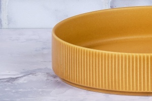 Set 4 Farfurii adanci, SCANDI Ocher by Björn, ceramica, Ø21,5cm, 100cl, galben ocru - Img 4