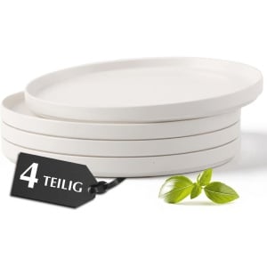 Set 4 Farfurii intinse desert, Luxe White, ceramica, 20 cm - Img 8
