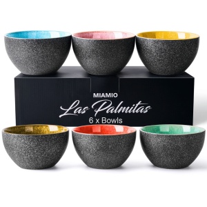 Set 6 Boluri ceramice, colectia Las Palmitas, multicolor, 14x8 cm, 750 ml - Img 1