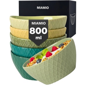 Set 6 Boluri ceramice, Palmanova, Jungle multicolor, 16x8 cm, 800 ml