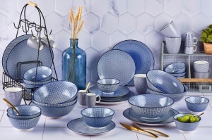 Set 6 Cesti de espresso, PATTERN Blue, portelan, 90 ml, albastru model - Img 7