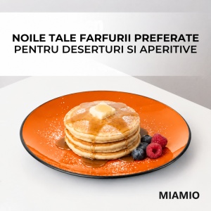 Set 6 Farfurii intinse desert, Le Papillon Multicolor, ceramica, 21 cm - Img 3
