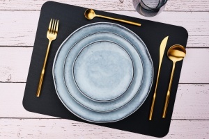Set 6 lingurițe cafea ABEL, oțel inoxidabil, design modern, auriu mat - Img 4