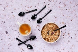 Set 6 lingurițe cafea TELMO, inox durabil, design clasic reinterpretat, negru lucios - Img 2