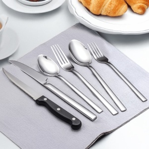 Set Tacamuri pentru 6 persoane, 36 piese cu cutit, furculita, lingura, inox 18/10, argintiu lucios - Img 3