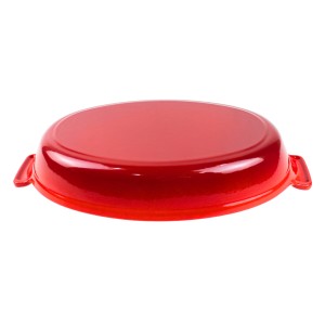 Tava de copt ovala, Crucible Cookware, fonta emailata, 27cm, manere cu 2 suporturi din silicon termorezistent incluse - Img 6