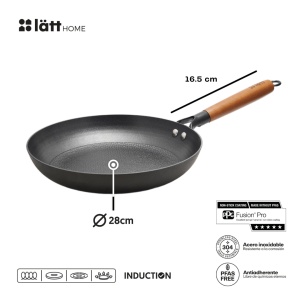 Tigaie fonta usoara 28 cm tip fagure antiaderent, Lätt Home, maner acacia detasabil - Img 3