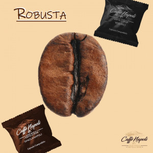 Capsule cafea artizanala, Caffé Napoli, Espresso VESUVIO, compatibile cu sistemul NESPRESSO, 10 capsule aluminiu, 10 bauturi