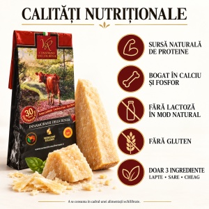 Pachet Parmigiano Reggiano D.O.P. Vacche Rosse, Carattere 30 + 40 luni, 2 × 500 g - Img 6